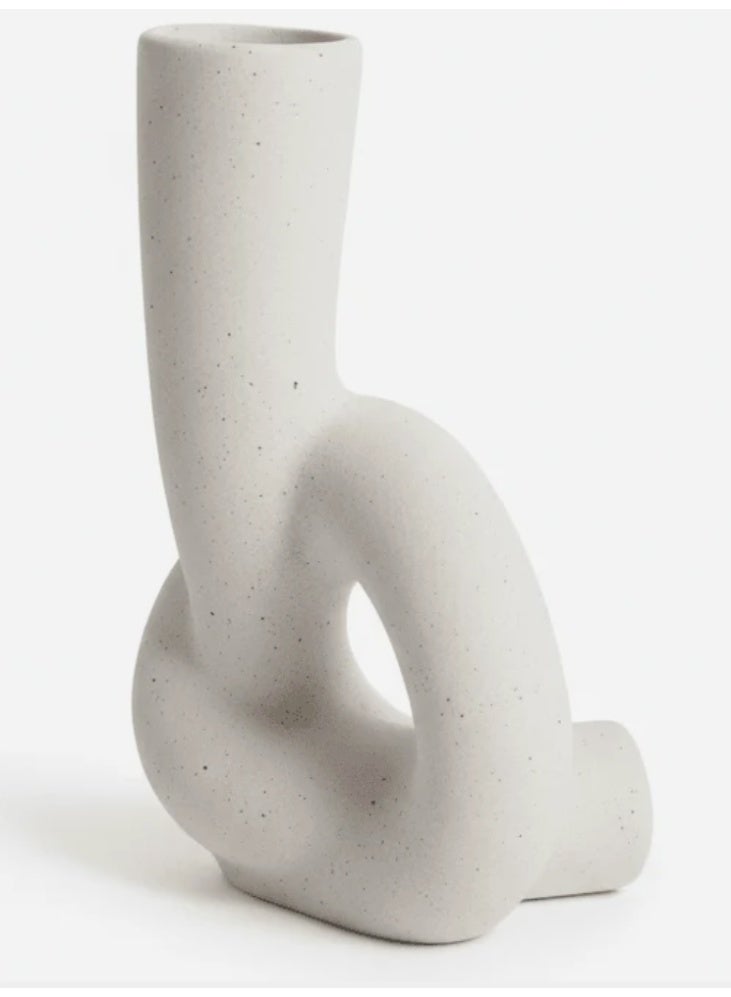 AKDC Premium Artistic Ceramic Home Décor Vase – Elegant White Unique Shape Statement Piece, 17 × 10 cm - Image 3